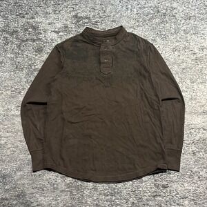 Urban Pipeline Long Sleeve Henley Shirt Mens Small Brown Y2K Grunge Skater